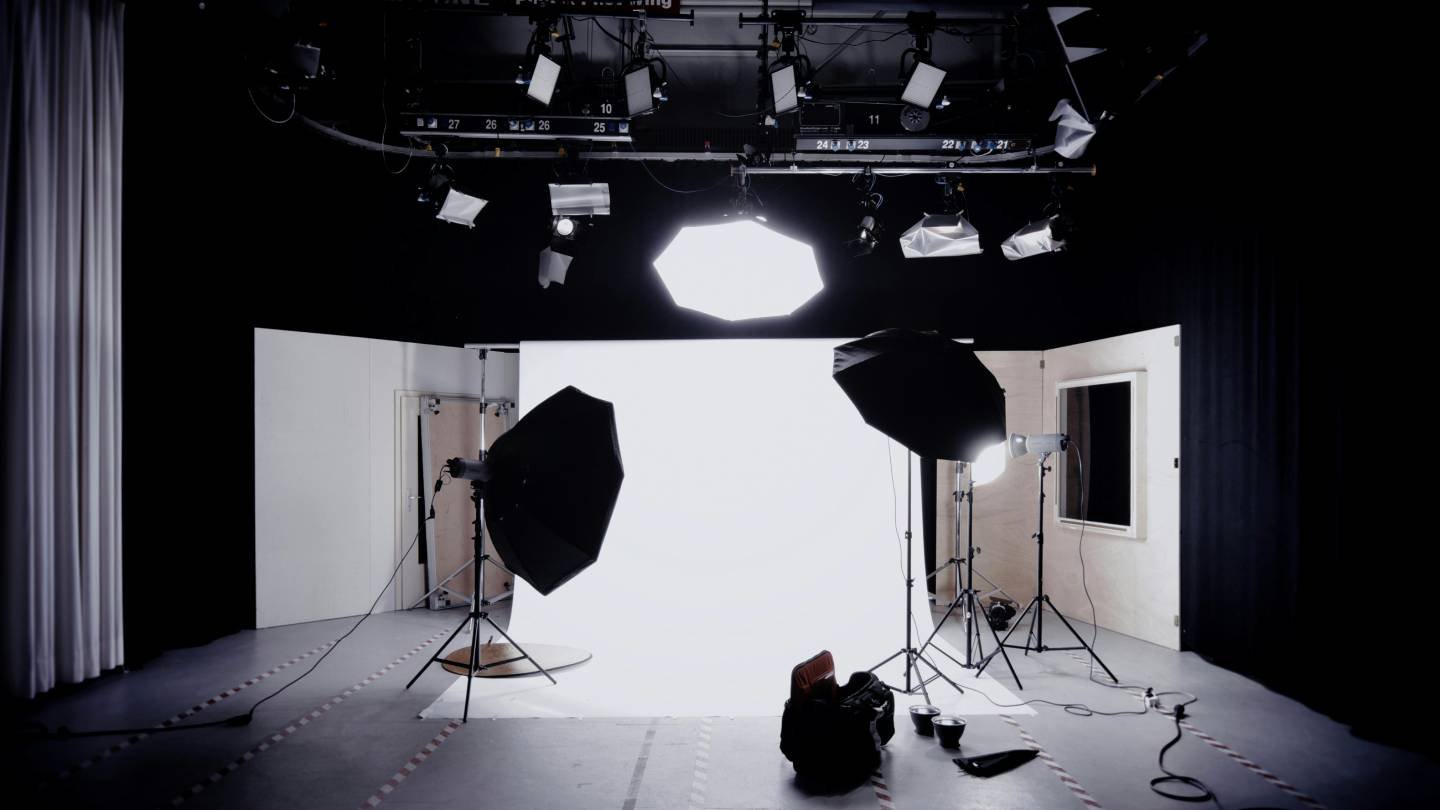 Commercial video production crew filming a brand campaign shoot
