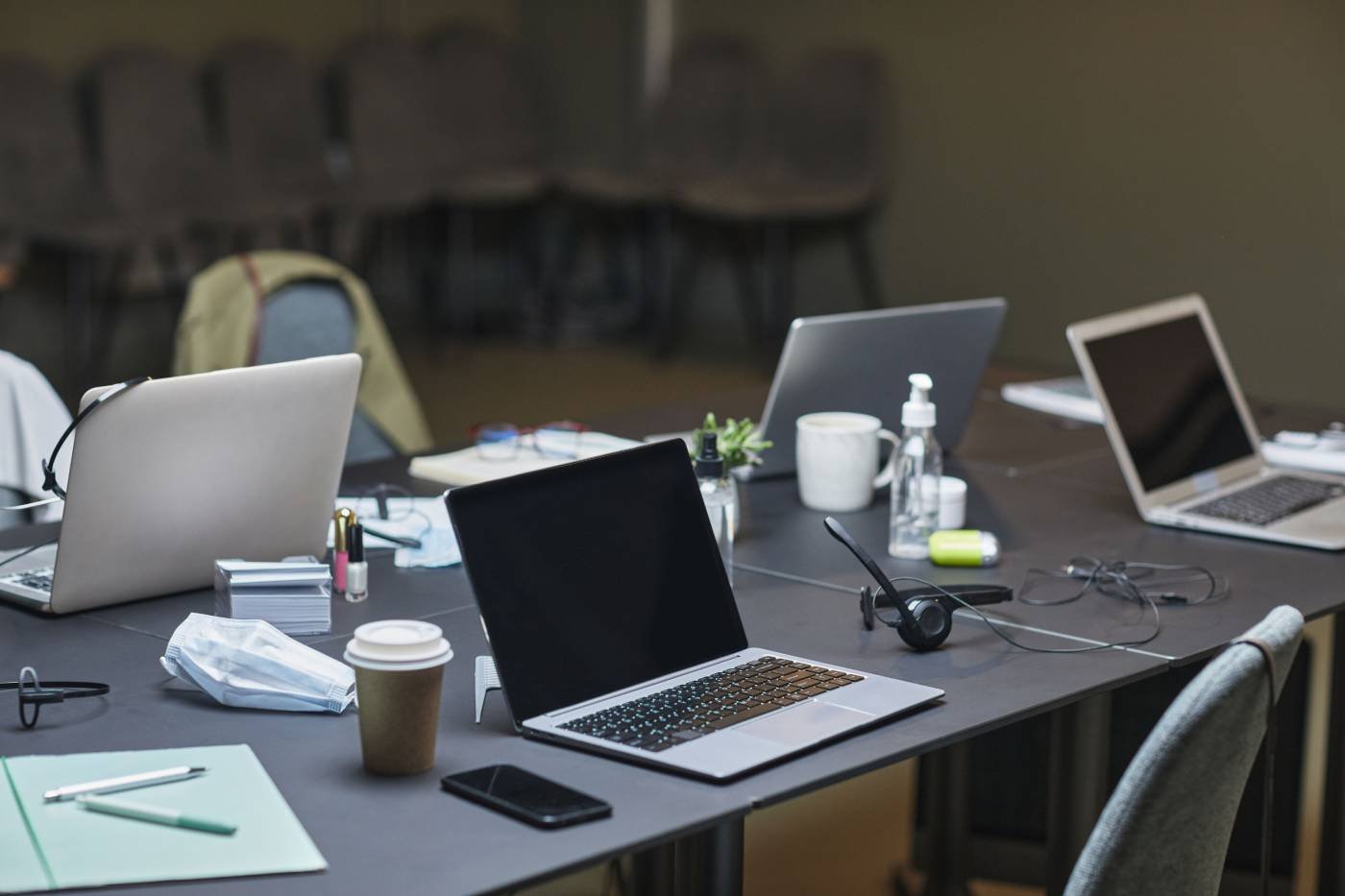 Modern business workspace used for planning updated brand marketing content